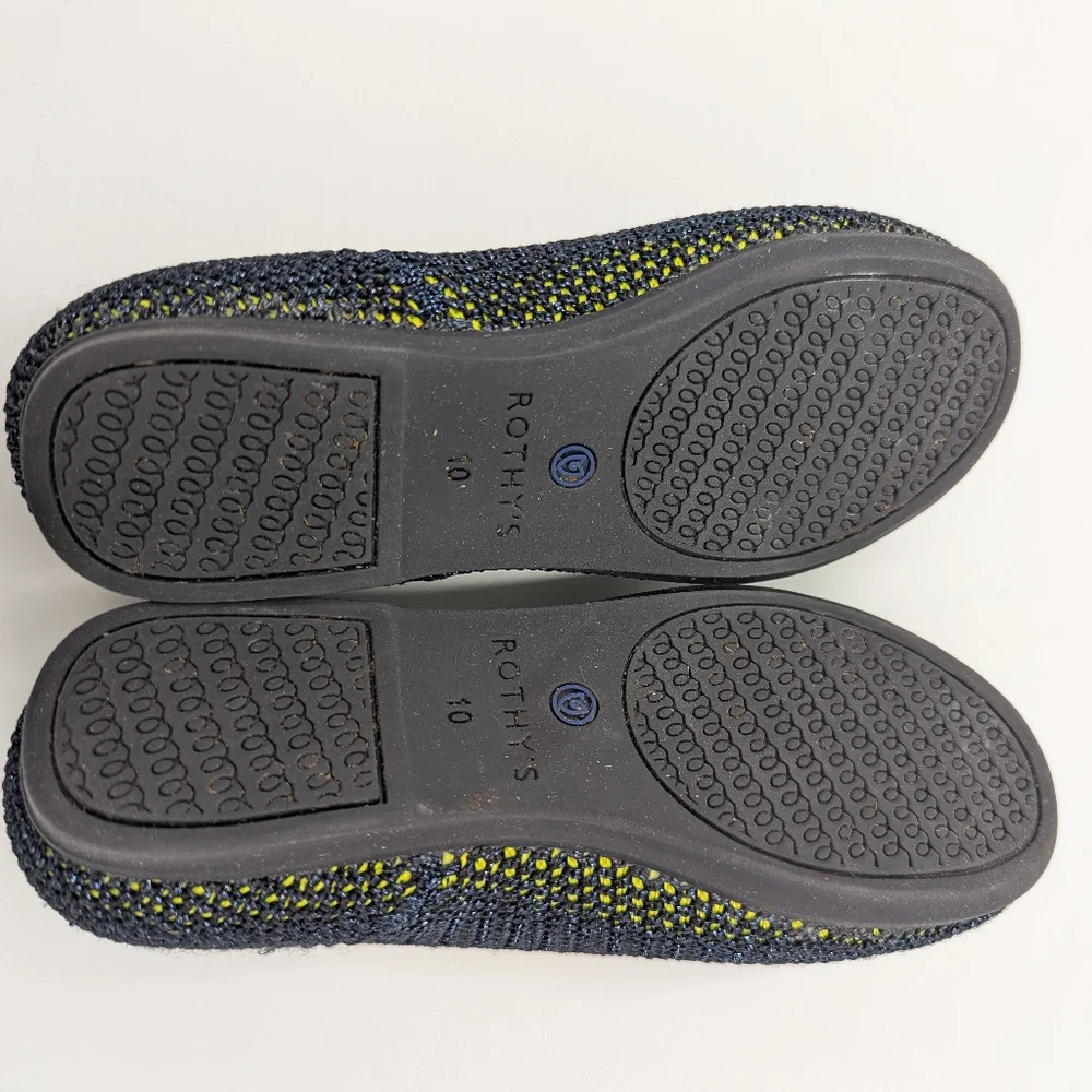 Rothy’s Night Sparkle Loafer Navy Blue Metallic Slip On Kids Shoes Girls Size 10